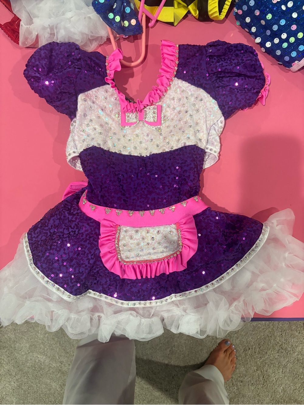 Girls Purple & Pink Sequin Party Costume Dress